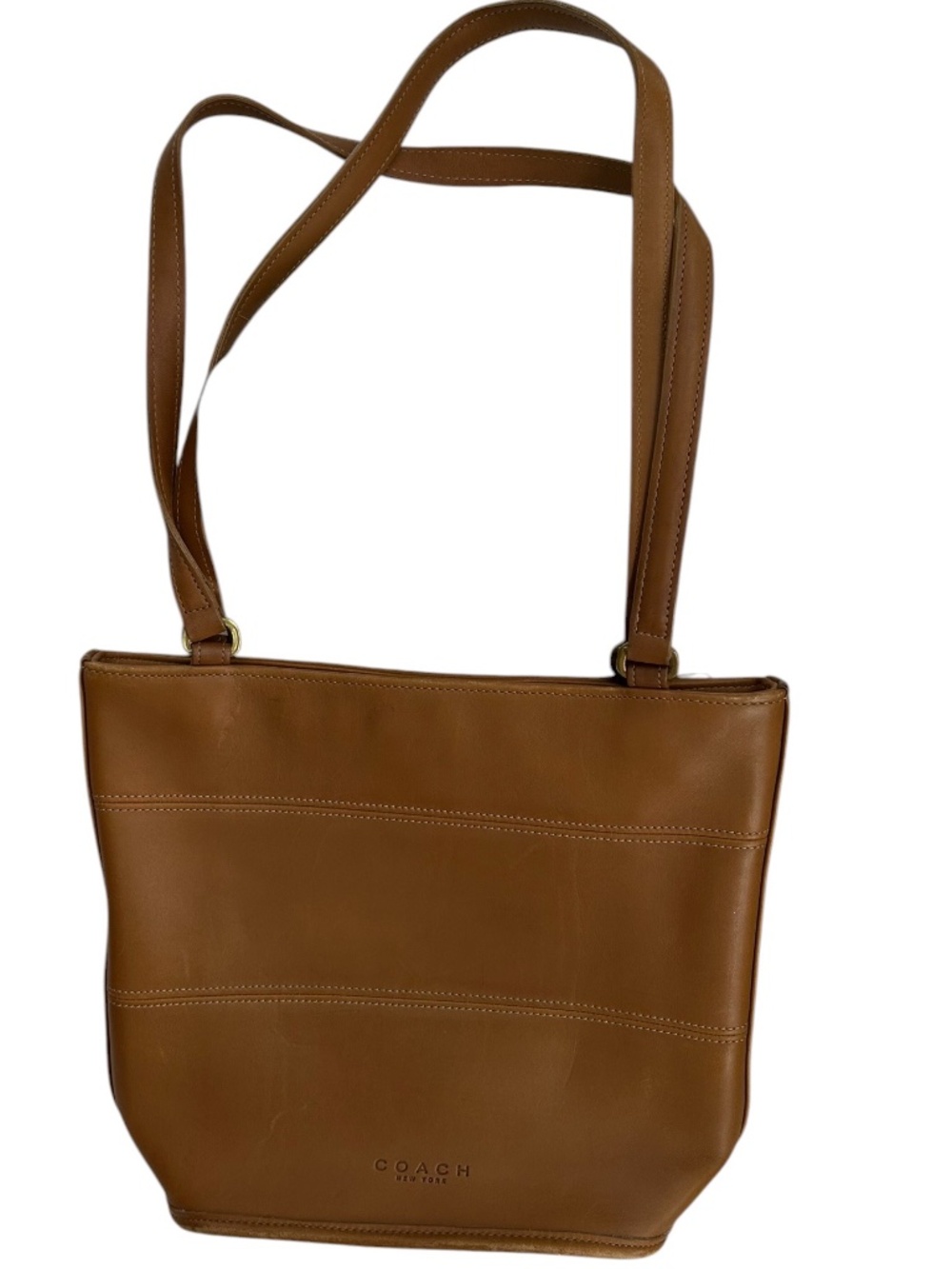 coach vintage 90s classic British tan saddle leather medium bucket bag